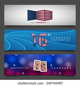 Banner set of President's day of United states of America.