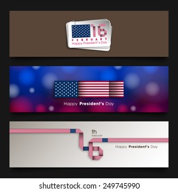 Banner set of President's day of United states of America.