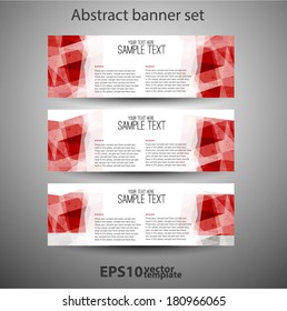 Banner set. Red vector template