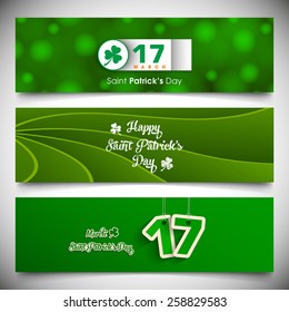 Banner set of saint Patrick's day,seventeenth march.