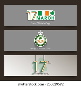 Banner set of saint Patrick's day,seventeenth march.