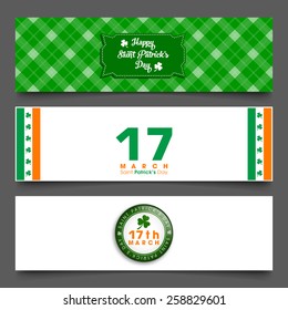 Banner set of saint Patrick's day,seventeenth march.