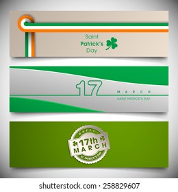 Banner set of saint Patrick's day,seventeenth march.
