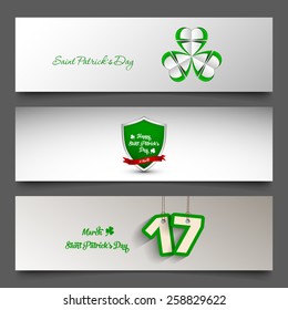 Banner set of saint Patrick's day,seventeenth march.