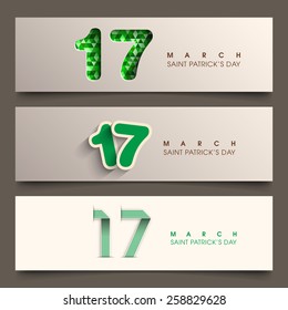 Banner set of saint Patrick's day,seventeenth march.