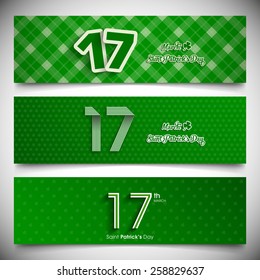 Banner set of saint Patrick's day,seventeenth march.