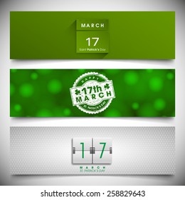 Banner set of saint Patrick's day,seventeenth march.
