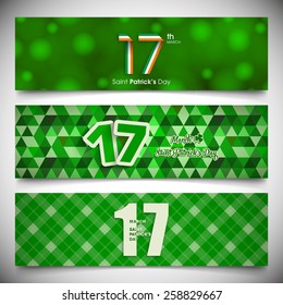 Banner set of saint Patrick's day,seventeenth march.