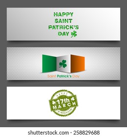 Banner set of saint Patrick's day,seventeenth march.