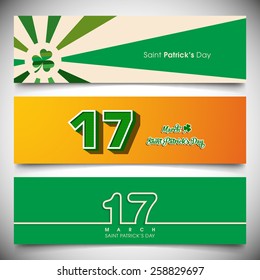 Banner set of saint Patrick's day,seventeenth march.