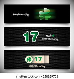 Banner set of saint Patrick's day,seventeenth march.