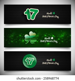 Banner set of Saint Patrick's day,seventeenth march.