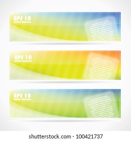 Banner set with spring colors