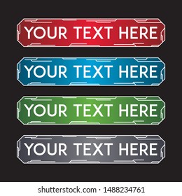 banner set, text box, title box, speech text, speech title, frame text, frame title, text border, title border