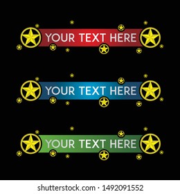 banner set, text box, title box, speech text, speech title, frame text, frame title, text border, title border
