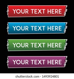 banner set, text box, title box, speech text, speech title, frame text, frame title, text border, title border