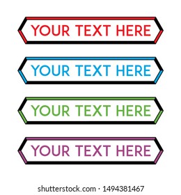 banner set, text box, title box, speech text, speech title, frame text, frame title, text border, title border