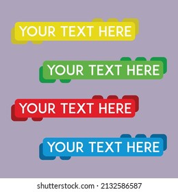 banner set, text box, title box, speech text, speech title, frame text, frame title, text border, title border