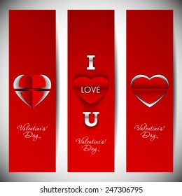 Banner set of valentine's day.