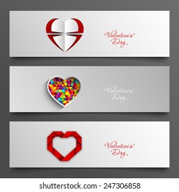 Banner set of valentine's day.