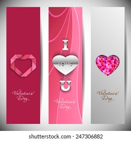 Banner set of valentine's day.