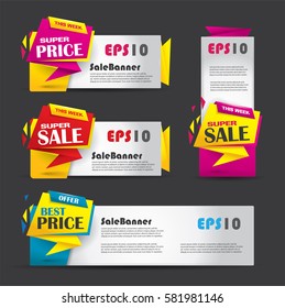 Banner set - vibrant color with promotional bubbles