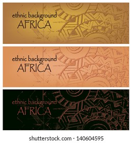 Banner set vintage. Ethnic background
