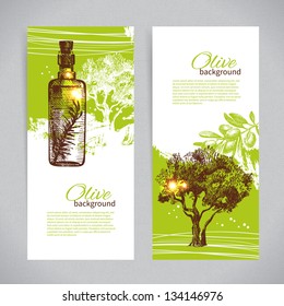 Banner set of vintage olive background splash backgrounds