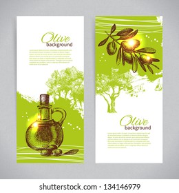 Banner set of vintage olive background splash backgrounds