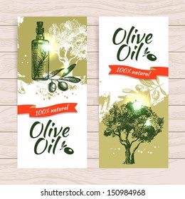Banner set of vintage olive background splash backgrounds