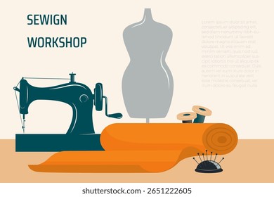 Anuncio para taller de costura o taller de teiloring