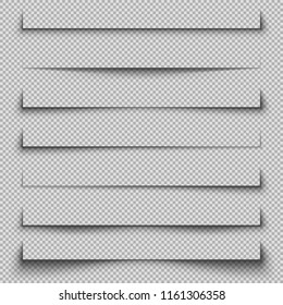 Banner Shadow Set on Checkered Background. Vector Template.