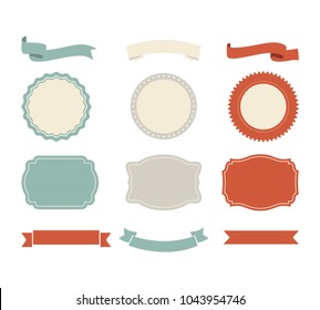 banner shape vector design. ribbon and label tag vintage style.