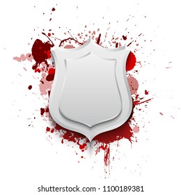 Banner shield blot presentation, splash poster. 