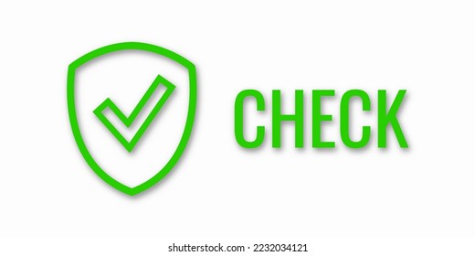 Icono de marca de marca de protección de banner. Coloca tu texto. Espacio de cobre. Ilustración vectorial. VERIFICACIÓN DE Word.