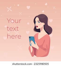 banner of a shocked girl holding a phone