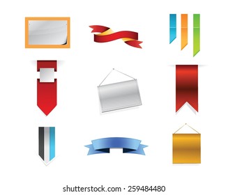banner signs concept icon set illustration design over white