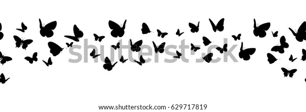 蝶のシルエットとバナー のベクター画像素材 ロイヤリティフリー
