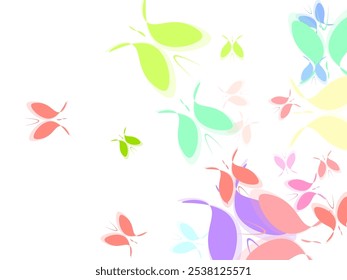 Banner with silhouettes of butterflies Heart, flower, daisy, butterfly, star, moon