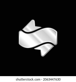 Banner silver plated metallic icon