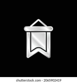 Banner silver plated metallic icon