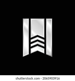Metallsymbol mit silbernem Banner