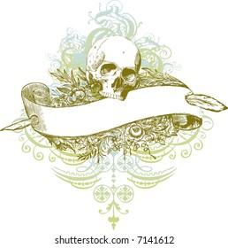 Banner skull vector illustration