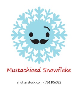 Banner Snowflakes Emotions. Cute cartoon. Vector illustration.