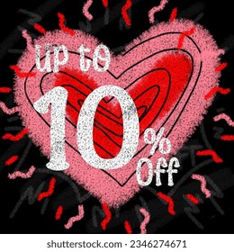 Banner social media ad store ads up to 5 10 15 20 25 30 35 40 45 50 60 70 80 90 percent off with pink heart background