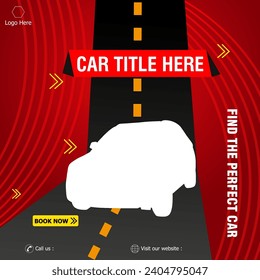 Banner for social media post car. Vector illustrator graphics. Car branding background.
