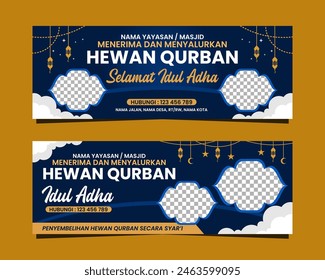 Banner or spanduk template Idul Adha Menerima dan menyalurkan hewan Qurban