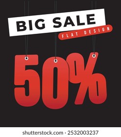 Banner special discount get 50% off and Flat design