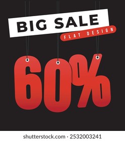 Banner special discount get 60% off and Flat design