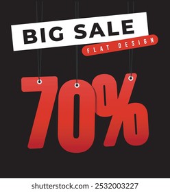 Banner Sonderrabatt erhalten 70% Rabatt und Flat Design